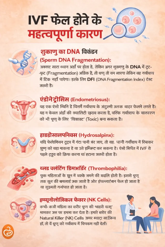 IVF फेल होने के महत्वपूर्ण कारण_